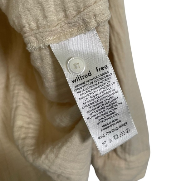 Wilfred Aritzia Size M Adda Gauzy Long Sleeve Button Up Blouse in Light Sand - Picture 6 of 9